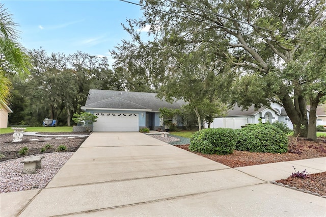 view of front facade with a garage