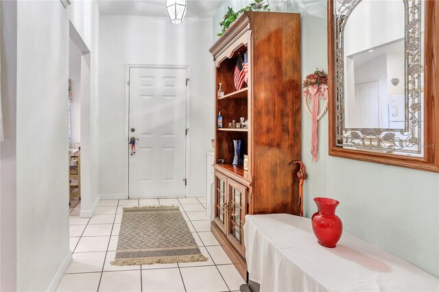 interior space with light tile patterned flooring