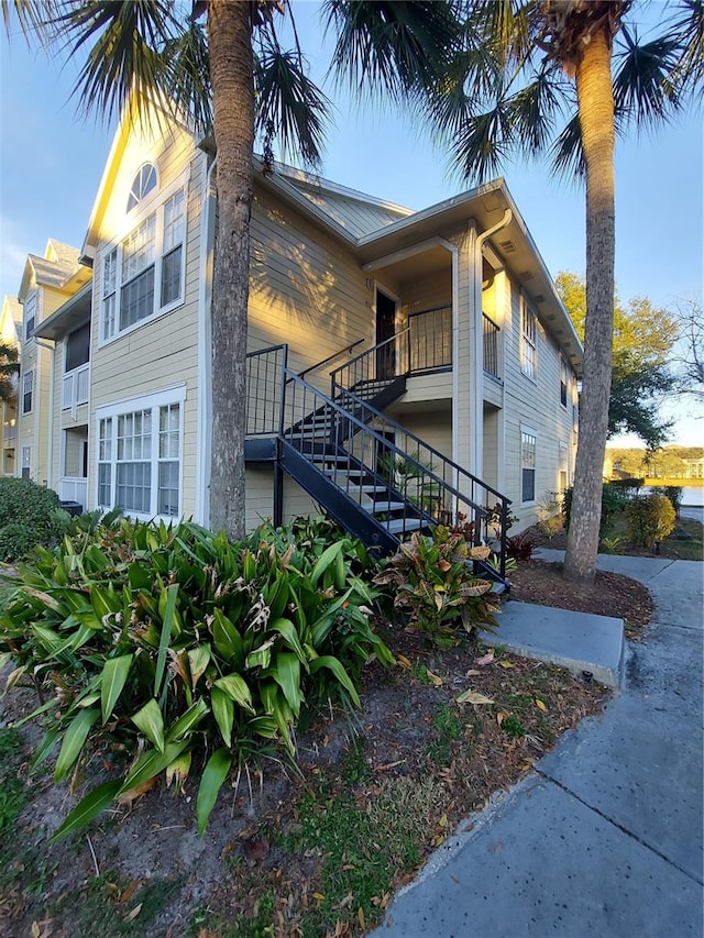 view of home's exterior featuring a balcony