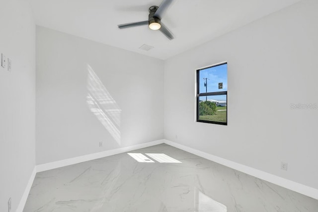 empty room featuring ceiling fan