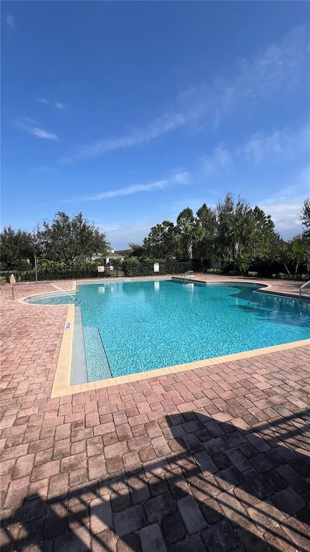 view of pool featuring a patio area