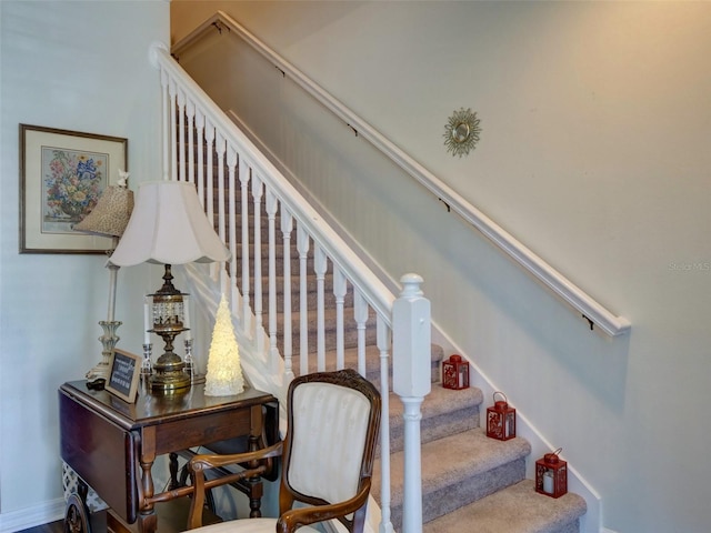 stairs with baseboards