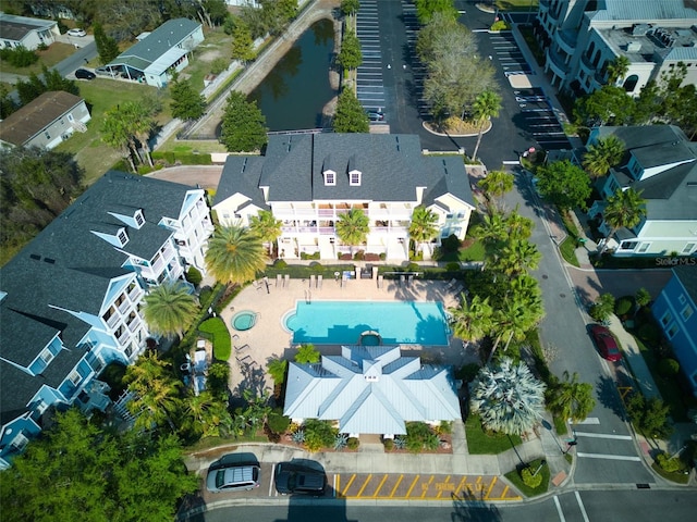 aerial view with a residential view