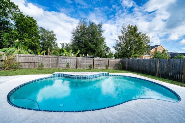 view of pool with a fenced in pool and a fenced backyard