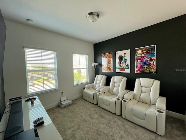 view of carpeted cinema room