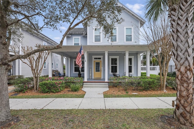 view of front of home with covered porch