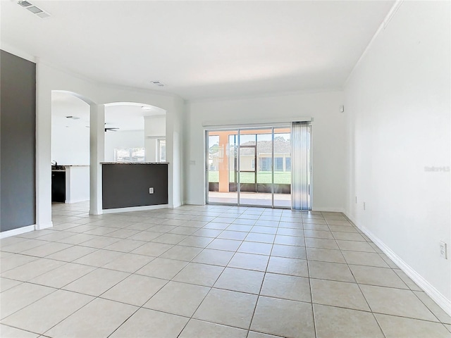 unfurnished living room with light tile patterned floors