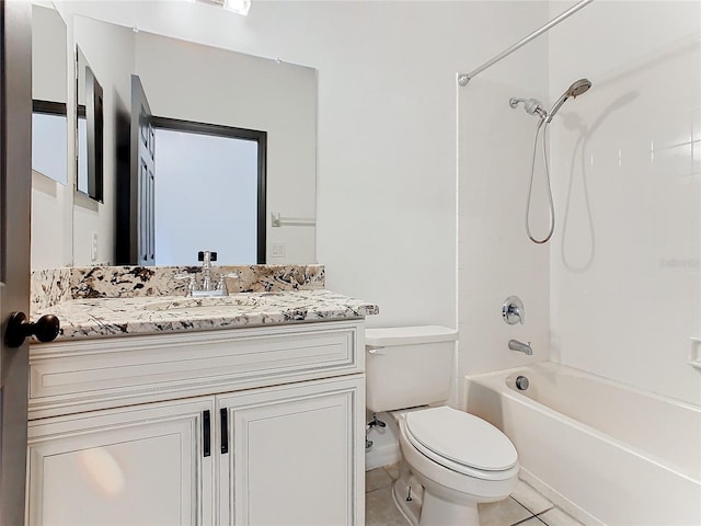 3623 Weatherfield Dr, Kissimmee, FL 34746 - bathroom featuring toilet, shower / bathing tub combination, tile patterned flooring, and vanity