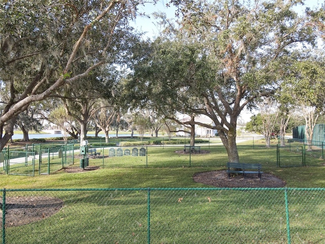 view of property's community featuring a yard