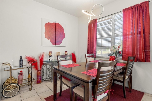 view of tiled dining room