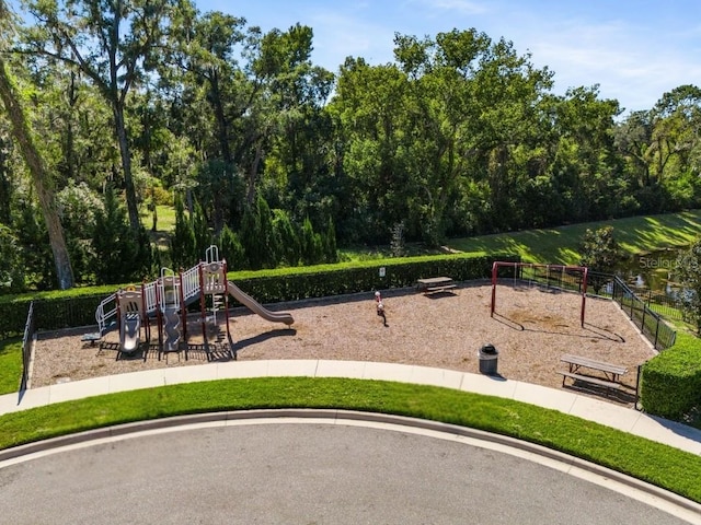 view of community with a playground