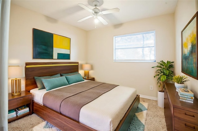 bedroom featuring ceiling fan