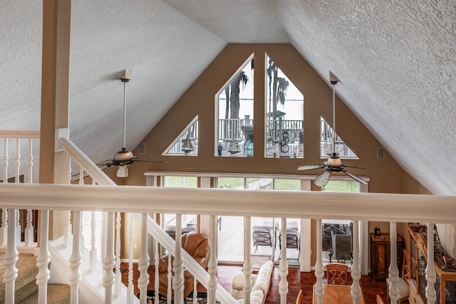 room details with a textured ceiling