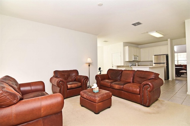 view of tiled living room