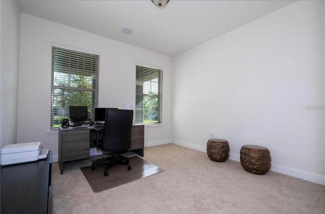 view of carpeted office