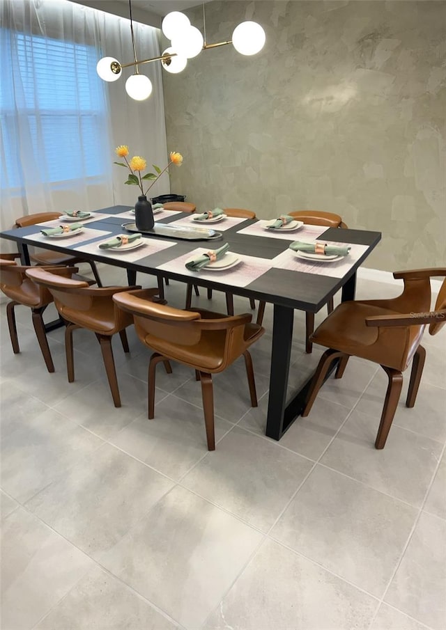 view of tiled dining space