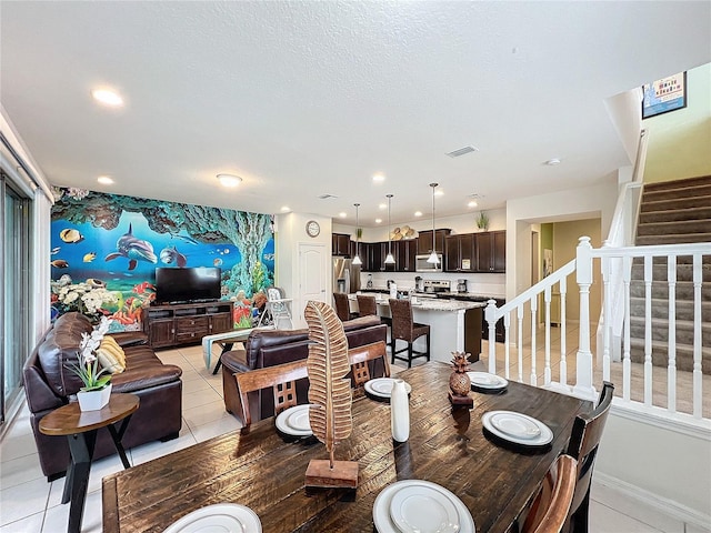 view of tiled dining room