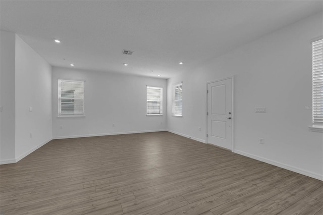 empty room featuring light wood-type flooring