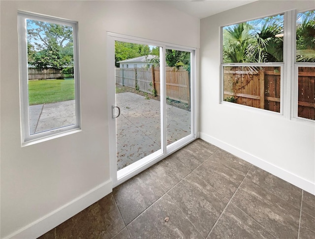 view of unfurnished sunroom