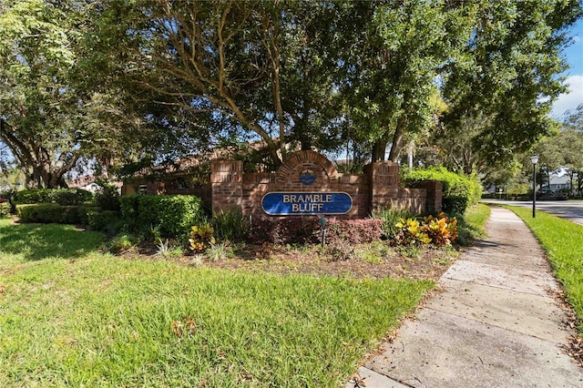 view of community sign