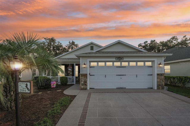 view of front of home featuring a garage