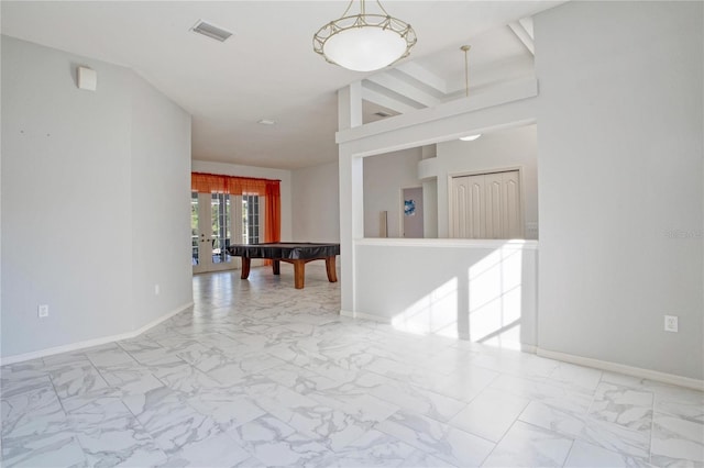 corridor featuring french doors