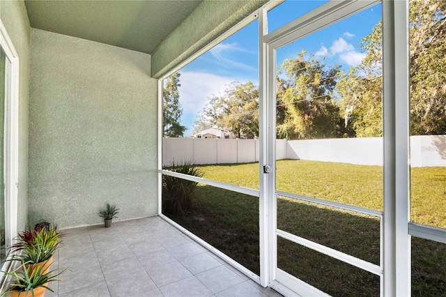 view of unfurnished sunroom