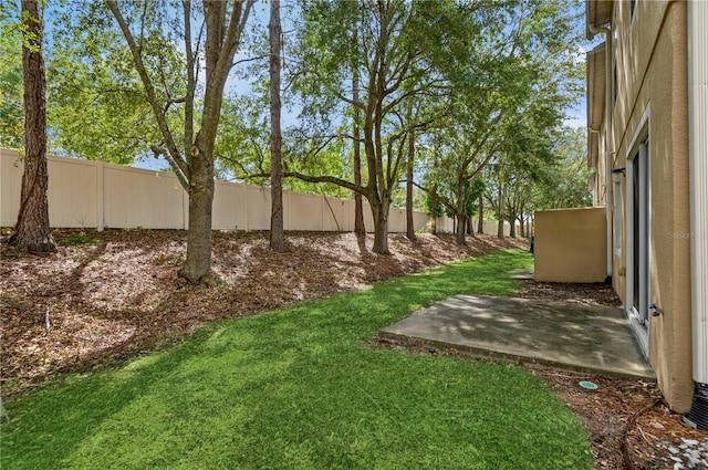 view of yard with a patio