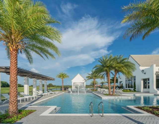 view of pool with a patio