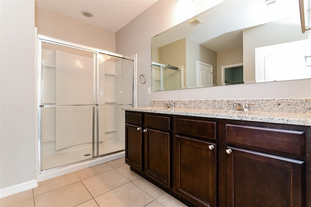 2036 Van Buren Loop, Auburndale, FL 33823 - full bath with tile patterned floors, a shower stall, and double vanity