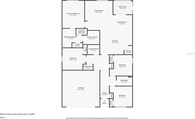 2036 Van Buren Loop, Auburndale, FL 33823 - property floor plan