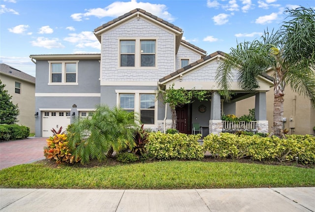 view of front of home featuring a garage