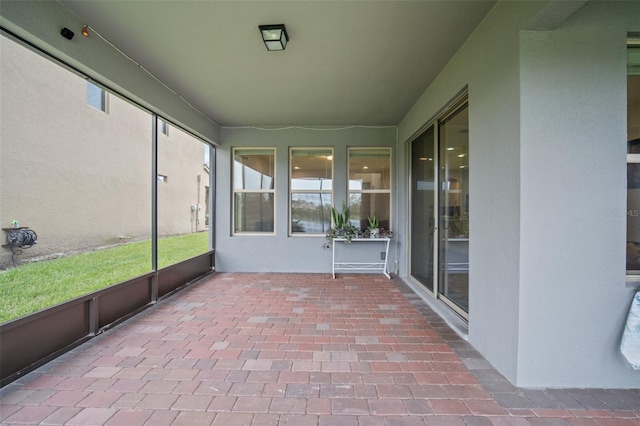 view of unfurnished sunroom