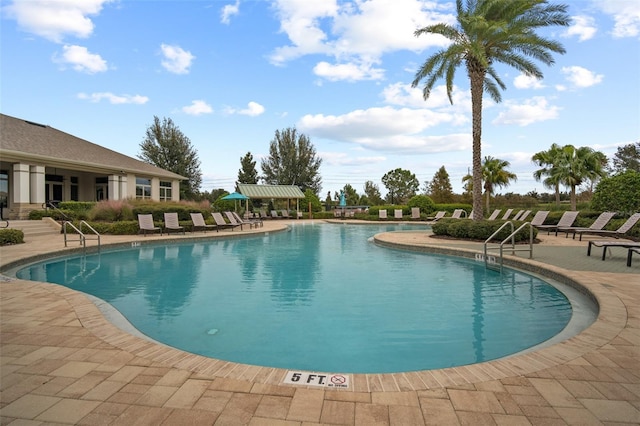 view of pool with a patio area