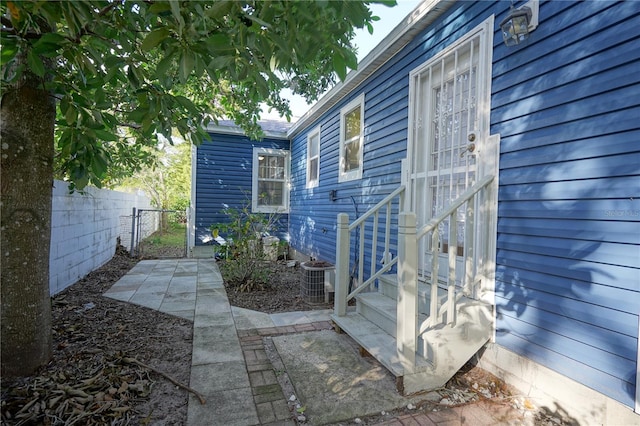 entrance to property with central air condition unit