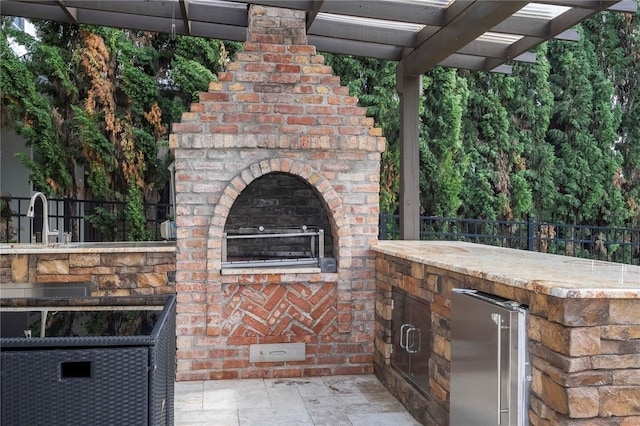 view of patio / terrace with sink