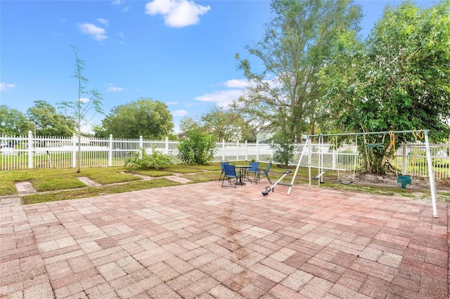 view of patio / terrace with a playground