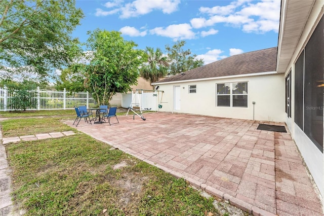 view of patio / terrace featuring a fenced backyard