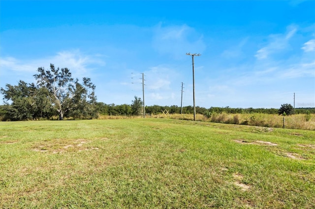 view of yard with a rural view