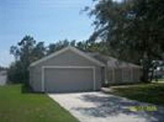 exterior space with a garage