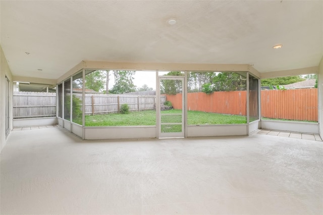 view of unfurnished sunroom