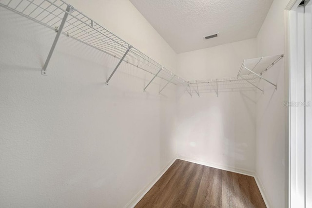 spacious closet featuring hardwood / wood-style floors