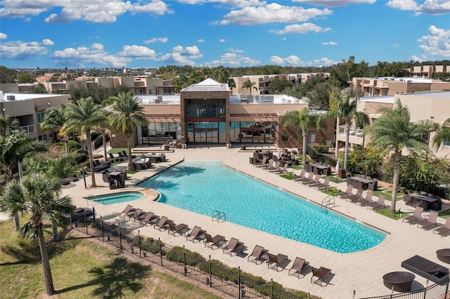 view of pool featuring a patio