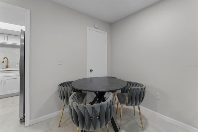 dining area with sink