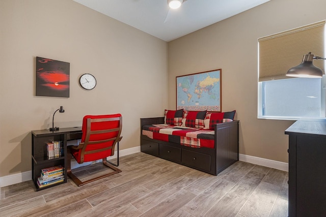 bedroom featuring light hardwood / wood-style floors