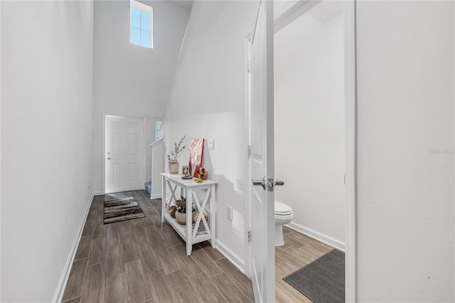 hallway with light wood-type flooring