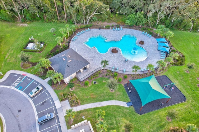 1093 Berry Ln, Davenport, FL 33837 - bird's eye view of a pool area