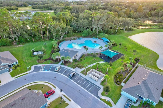 1093 Berry Ln, Davenport, FL 33837 - aerial view of a pool area and a forest