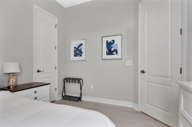 bedroom featuring light wood-type flooring