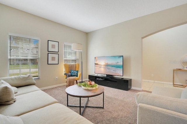 view of carpeted living room